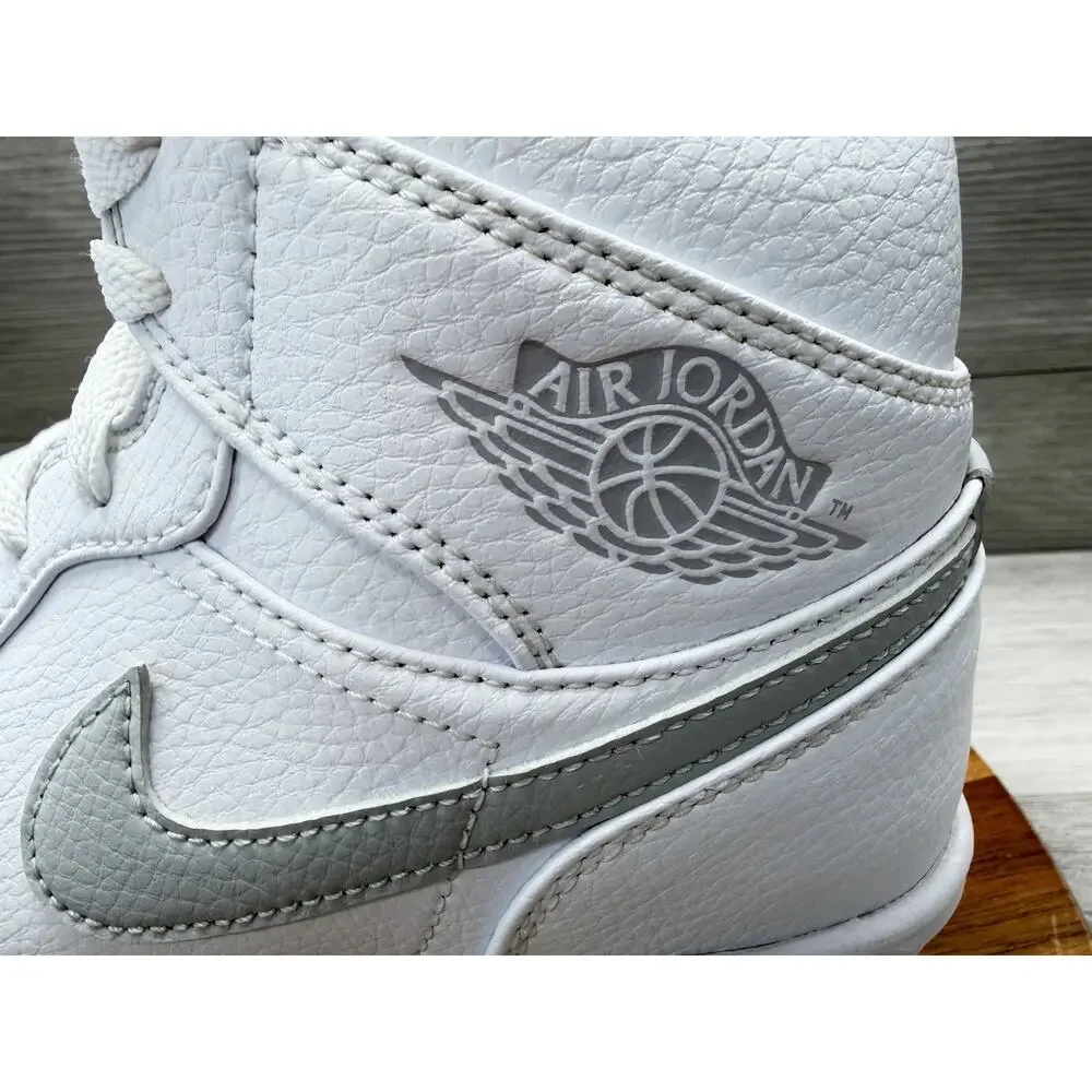 Nike Air Jordan 1 Retro Mid TD Football Cleats White Grey Fog FJ6805-101 Men 7.5
